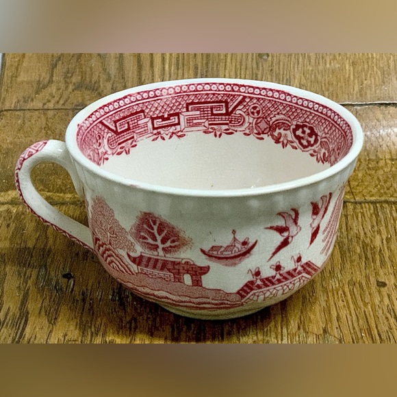 19th Century Vintage  Adams England Pink Willow Transferware Teacup - Picture 11 of 16